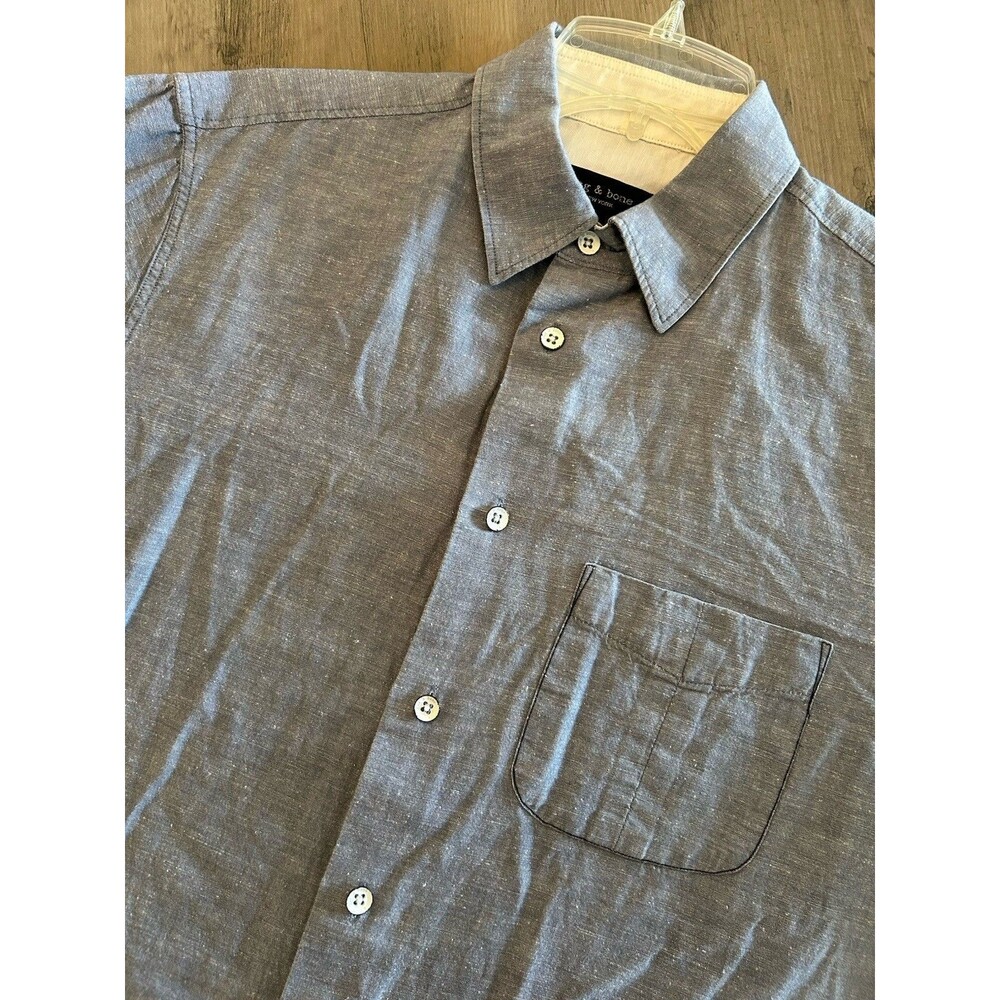 Rag & Bone Standard Issue Fit 3 Button Up Long Sleeve Shirt Size XS